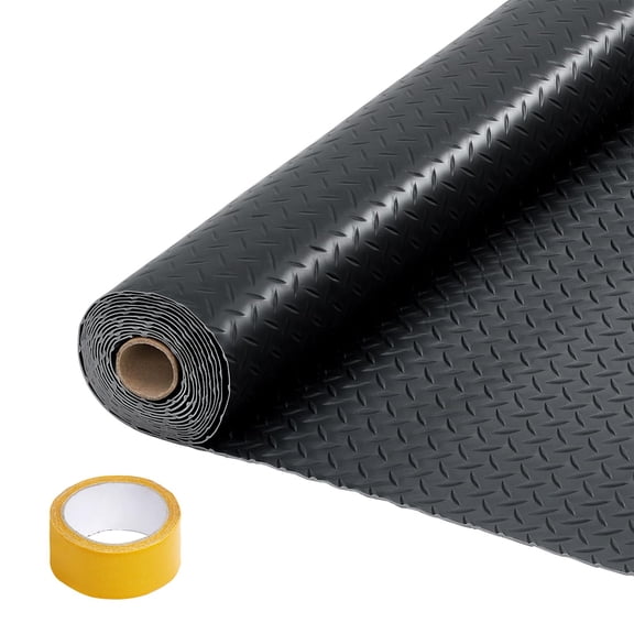 7.5x20 FT Garage Floor Mat Roll, 2.8mm Thickened PVC Non-Slip Garage Floor Covering, Diamond Plate Surface for Garage Protection, Fits SUVs, Trucks, Vans, Waterproof & Easy to Clean for Indoor Parkin