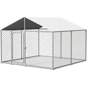 TIME RAY 7.5x7.5FT Outdoor Dog Kennel Outside Heavy Duty Dog Enclosure with Waterproof Cover and Security Lock