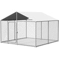 thumbnail image 1 of TIME RAY 7.8x7.8FT Outdoor Dog Kennel Outside Heavy Duty Dog Enclosure with Waterproof Cover and Security Lock, 1 of 10