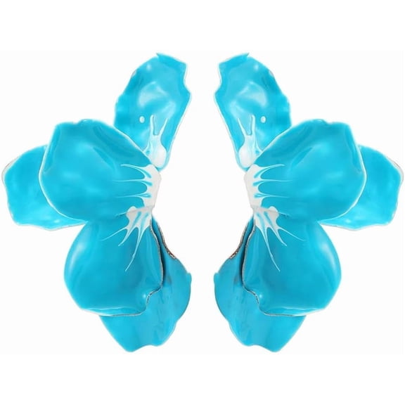 7.6 * 5cm Professional Double Layers Metal Petals Earrings For Women Design Wedding Party Ear Accessories[s974]