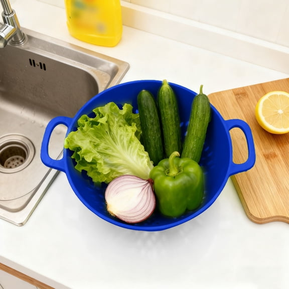 7.6 Inch Mini Plastic Colander with Double Handles,Small Food Strainer for Fruits,Vegetables & Pasta