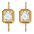 thumbnail image 1 of 7.6 TCW 14k Yellow Gold-Plated Emerald Cut Cubic Zirconia Drop Earrings, 1 of 4