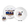 thumbnail image 1 of 7.6 fl oz (225 ml) Porcelain Kids Plates and Mug Set Kid's Porcelain Dinnerware Set of 3 Tableware Set for Kids Deep Plate Flat Plate and Kid's Mug (Little Train), 1 of 10