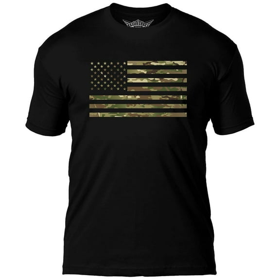 7.62 Design Camouflage Flag T-Shirt Black Medium