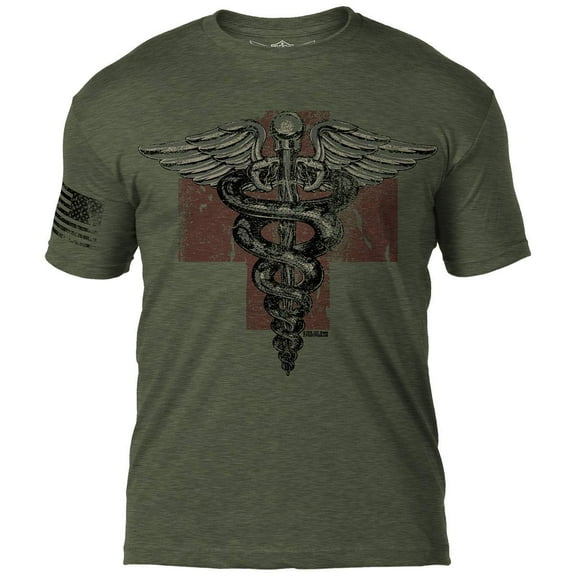 7.62 Design Medic Vintage Logo Heather Military Green Small