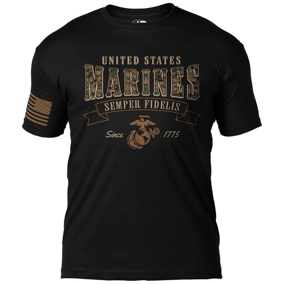 7.62 Design U.S. Marine Corps MARPAT Arched Semper Fi Men's T-Shirt Black Large