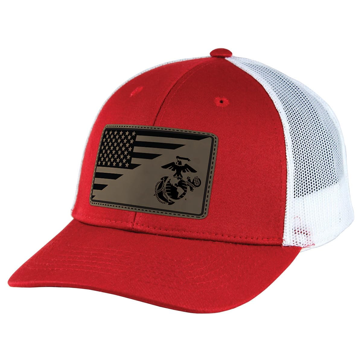 7.62 Design U.S. Marine Corps Split Flag Patch Trucker Cap Red/White ...