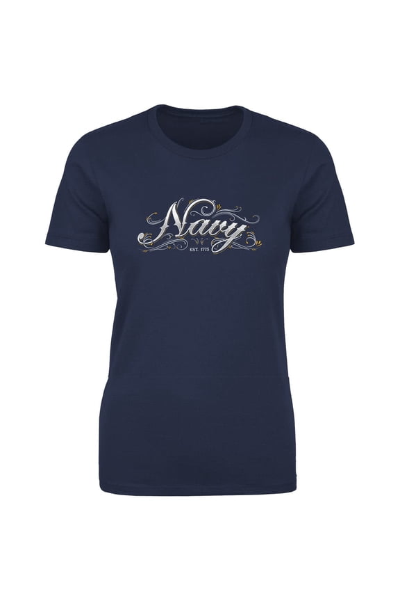US Navy Women's Ornate T-Shirt Large