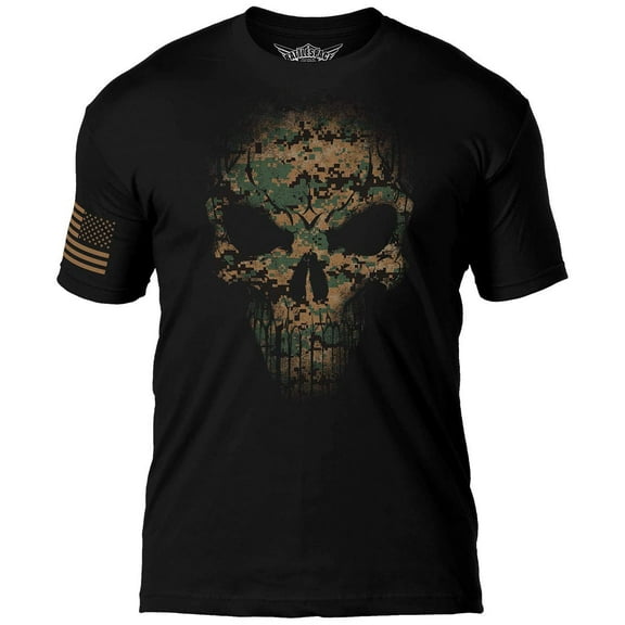 7.62 Design USMC Woodland MARPAT Camouflage Skull Black X-Large