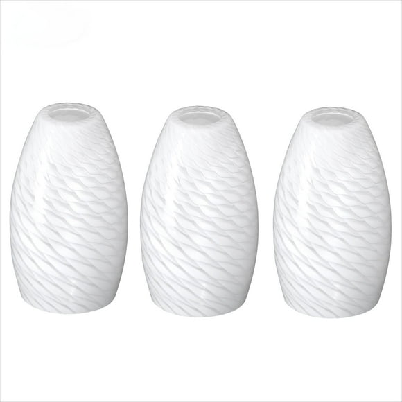 7.64 in. Milk Shiny Fish Scale Pattern Pendant Light Shade 3 Pack