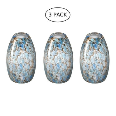 7.64 in. Stone Blue Art Glass Glass Globe Pendant Shade for Mini Pendant Light Chandelier Ceiling Light Fixture(3-pack)