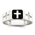 thumbnail image 1 of 7.66mm 925 Sterling Silver Rhodium Plated Enameled Religious Faith Cross Ring Size 9 Ring for Women, 1 of 2