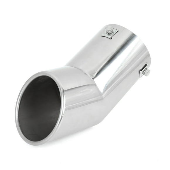 7.68" Silver Tone Car Auto Exhaust Muffler Tail Pipe 3.43" Inlet 3.27"x3.03" Outlet