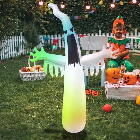Wick's Outdoor Living/Self Inflatable 7.6FT Inflatable Ghost Halloween Decoration with Lights and Remote