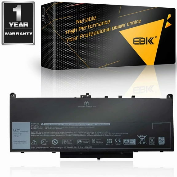 7.6V 55WH J60J5 Battery Compatible with Dell Latitude MC34Y 242WD GG4FM E7270 E7470 Laptop