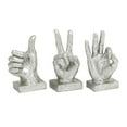 thumbnail image 1 of 7", 7", 6"H Silver Polystone Hands Sculpture, by CosmoLiving by Cosmopolitan (3 Count), 1 of 13