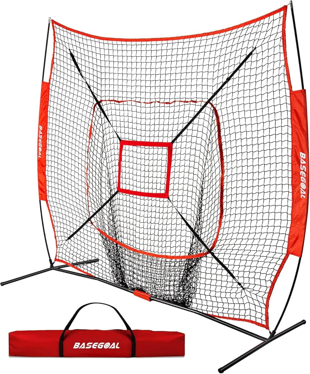 7'×7' Baseball Backstop Net, Baseball Practice Netfor Hitting Pitching ...