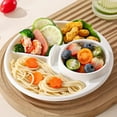 thumbnail image 1 of 7.7 Inch Plastic Divided Plate Portion Control Tray Sectioned Dinner Plate for Home Kitchen Students Meal Prep, 1 of 6