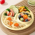 thumbnail image 1 of 7.7 Inch Plastic Divided Plate Portion Control Tray Sectioned Dinner Plate for Home Kitchen Students Meal Prep, 1 of 6