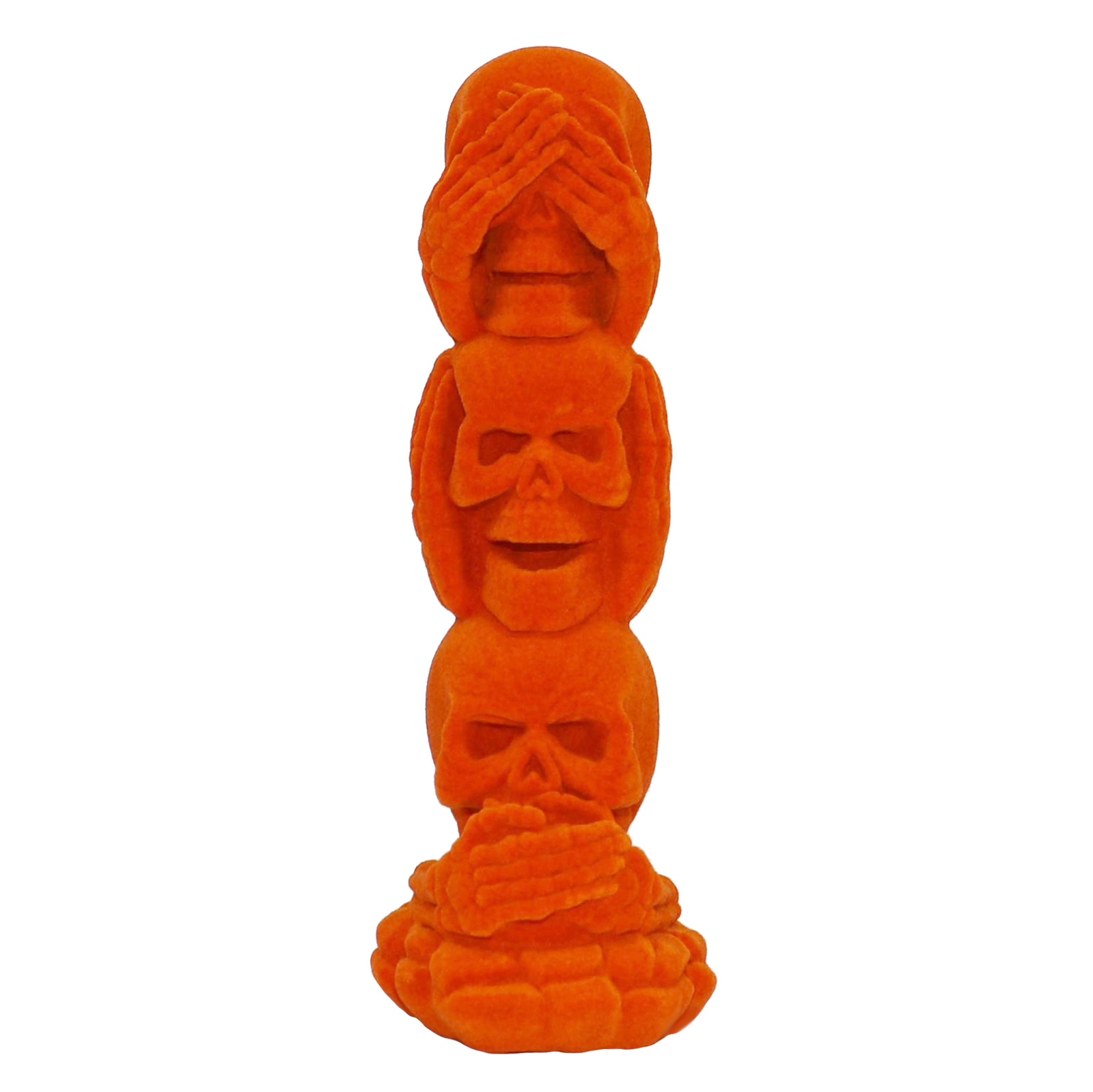 7.7" Orange Flocked Skulls Decoration by Ashland-Halloween Decorations for Home