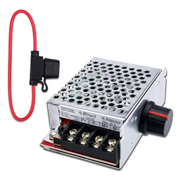 7-70V 30A PWM DC Motor Speed Controller Switch Control 12V 24V 36V 48V with 30 Amp Fuse