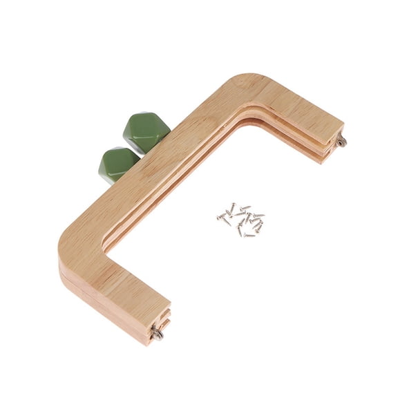 7.72" Length Wooden Purse Frame Kiss Clasp Lock DIYS Bag Lock Squared Coin Frame Clasp for DIYS Crafts Bag Purse Making