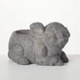 thumbnail image 1 of 7.75"H Sullivans Charcoal Piglet Planter, Gray, 1 of 5