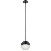 83854MBKWH Elan Lighting Moonlit - 7.75 Inch 1 LED Mini Pendant-Matte Black Finish-Etched Glass Color   -Traditional Installation