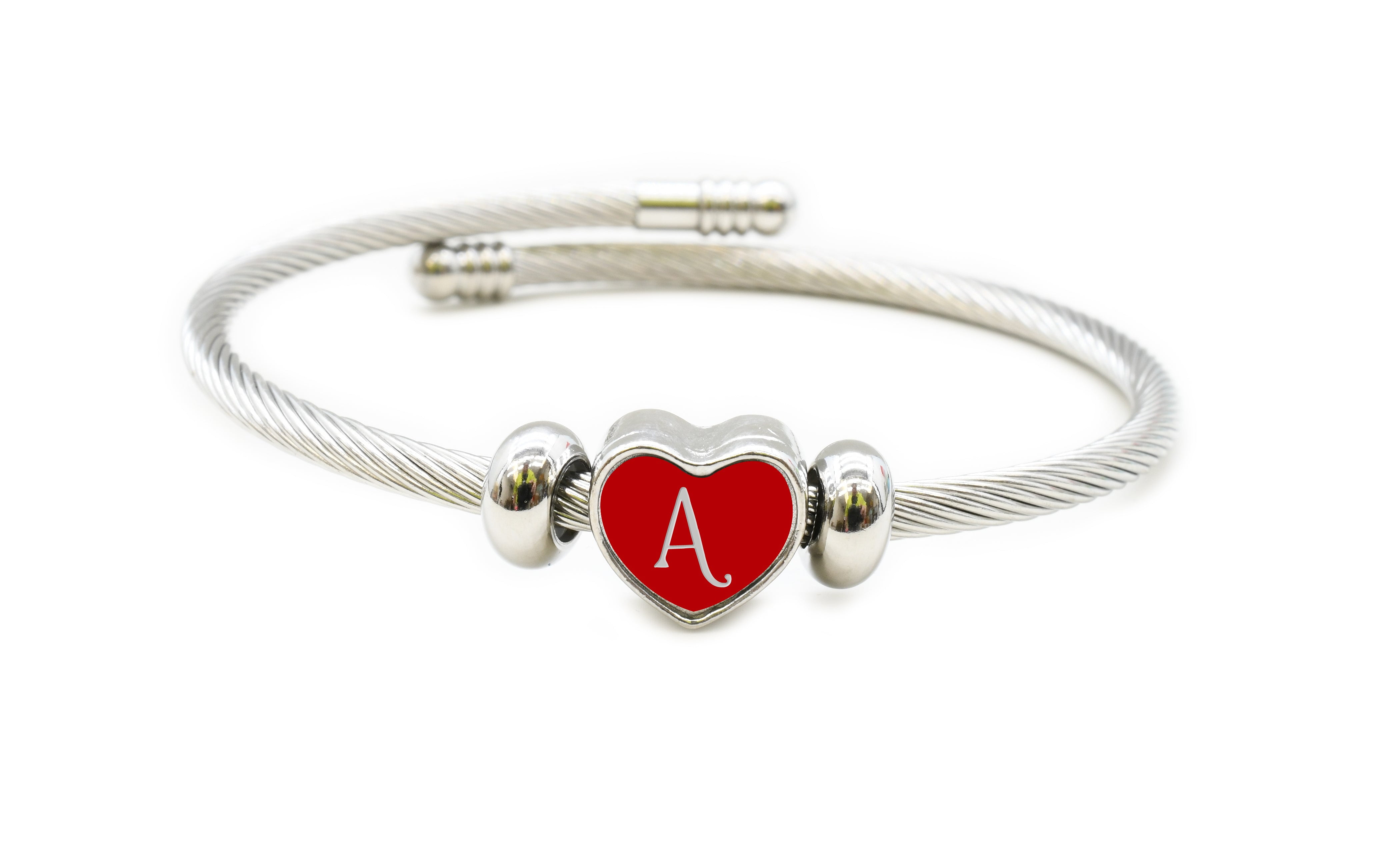 Heart cable on sale initial bracelet