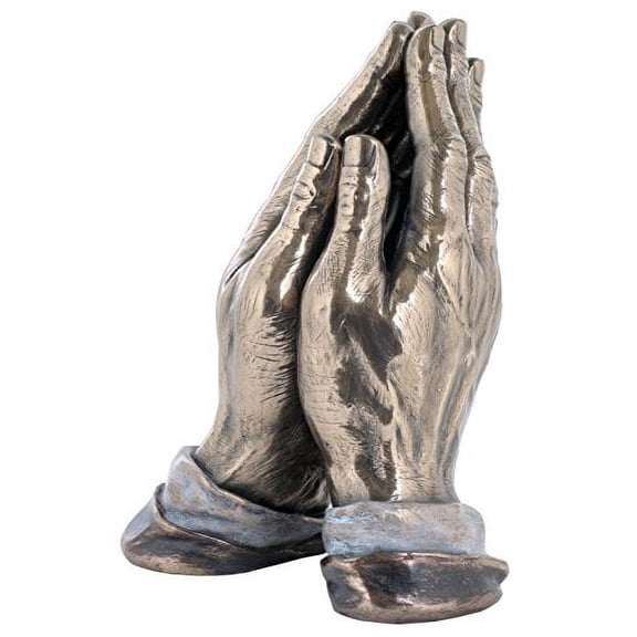 7.75 Inch Praying Hands Cold Cast Bronze Material Figurine
