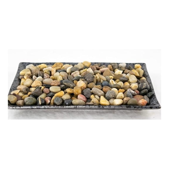 7.75" Rectangular Black Stain Ceramic Humidity/Drip Tray for Tree and House Indoor Plants + Rock (7.75C+R)