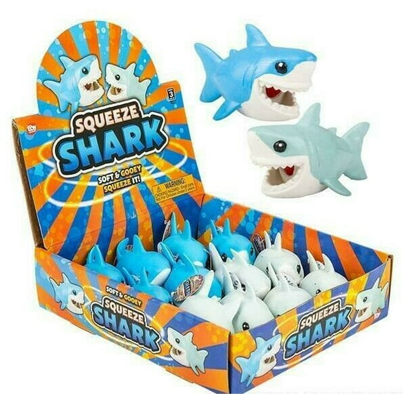 7.75" SQUEEZE AND STRETCH SHARK Soft & Gooey - 1 Random Color Per Order