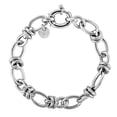 thumbnail image 1 of 7.75 in. Sterling Silver White Polished Bracelet with Giant Spring Ring Clasp, 1 of 1