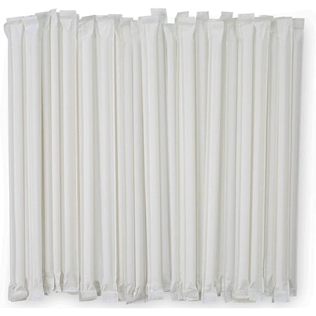 7.75-Inch Disposable Plastic Drinking Straws, Translucent, BPA-Free, Individually Wrapped – 500 Count