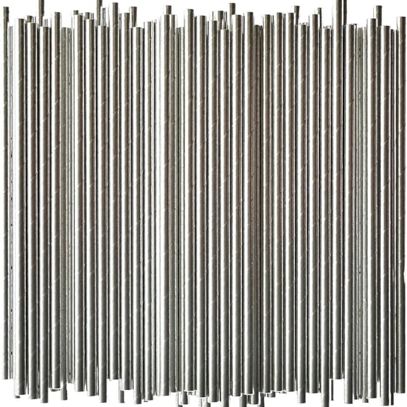 7.75 inch Disposable Silver Paper Straws 1000 Counts - for Drinking, Cocktail, Bar, Restaurant, Party, Wedding