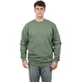 thumbnail image 1 of Milltex Unisex Crewneck Sweatshirt, Casual Fleece Cotton Blend Pullover, Regular Fit Long Sleeve Sweatshirt for Men & Women, Soft Warm Everyday Wear-GreenHtr, 1 of 4