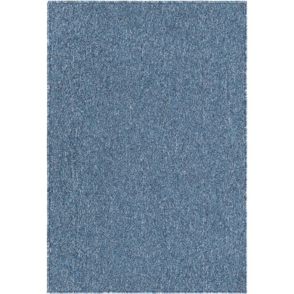 7.75' x 11' Solid Blue Rectangular Shag Area Throw Rug