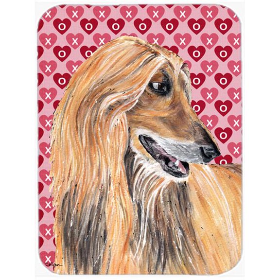 7.75 x 9.25 In. Afghan Hound Hearts Love And Valentines Day Mouse Pad, Hot Pad Or Trivet