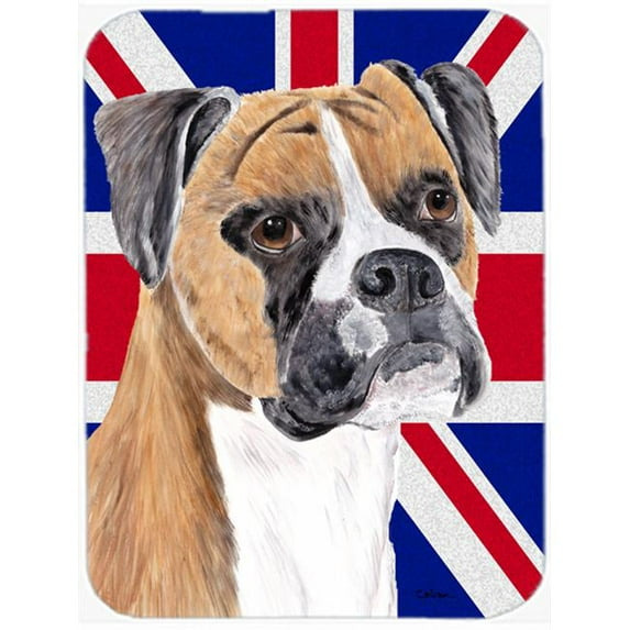 7.75 x 9.25 In. Boxer With English Union Jack British Flag Mouse Pad, Hot Pad Or Trivet