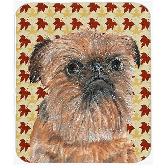 7.75 x 9.25 In. Brussels Griffon Fall Leaves Mouse Pad, Hot Pad or Trivet
