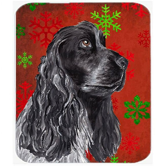 7.75 x 9.25 in. Cocker Spaniel Red Snowflake Christmas Mouse Pad, Hot Pad or Trivet