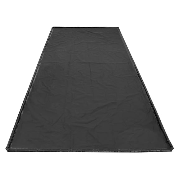 7.75ft x 18ft Non Slip PVC Garage Floor Containment Mat with Cleaning Squeegee Heavy Duty Waterproof Protection from Snow Rain Mud for Car Parking Black