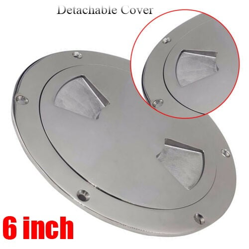 7.75in Silver Round Boat Hatch Deck Plate Deck Mounted Boat Round Inspection Hatch for Yachts Ships Kayaks
