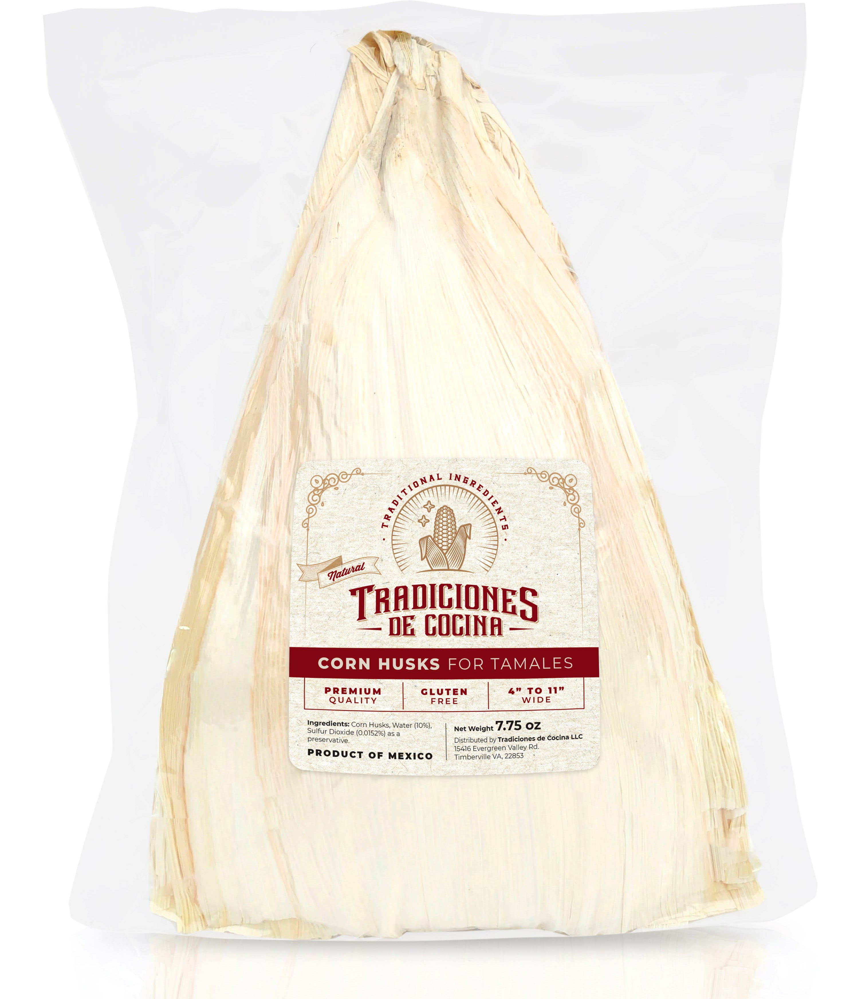 7.75oz - Corn Husk Wraps for Tamales, 4-11 inches Wide. Tradiciones de  Cocina; Traditional Ingredients (Hojas de Maiz Para Tamales.)