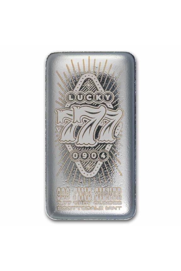 7.77 oz Silver Cast Bar - Las Vegas Lucky 7's