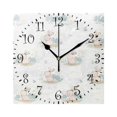 thumbnail image 1 of 7.78" Black Analog Square Wall Clock Sweet Rabbit, 1 of 5