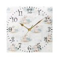 thumbnail image 1 of 7.78" Gold Analog Square Wall Clock Sweet Rabbit, 1 of 5