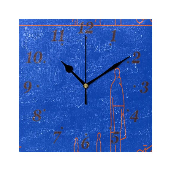 Abstract Line Art Pattern Wall Clock Square Clock Decoration Creative Clock Dual Use Black Pointer 7.78in