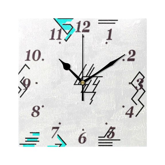 Abstract Line Patterns Wall Clock Square Clock Decoration Creative Clock Dual Use Black Pointer 7.78in