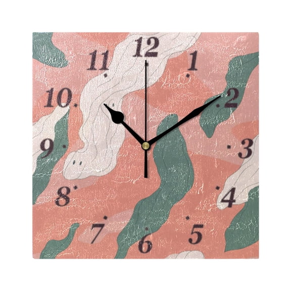 Abstract Shapes Wall Clock Square Clock Decoration Creative Clock Dual Use Black Pointer 7.78in